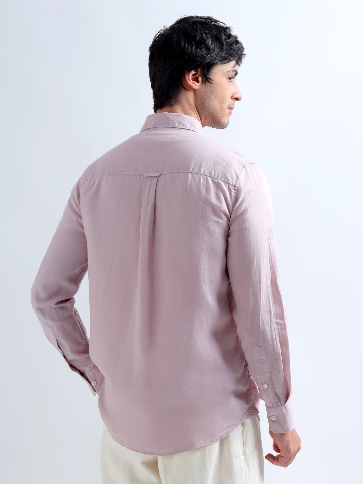 Dusty Rose Button-Down Shirt — dusty rose back