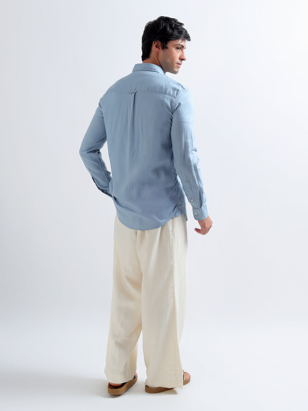 Faded Blue Button-Down Shirt — faded blue back