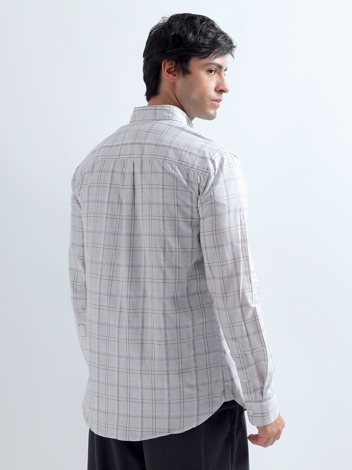 Grey Windowpane Shirt — back