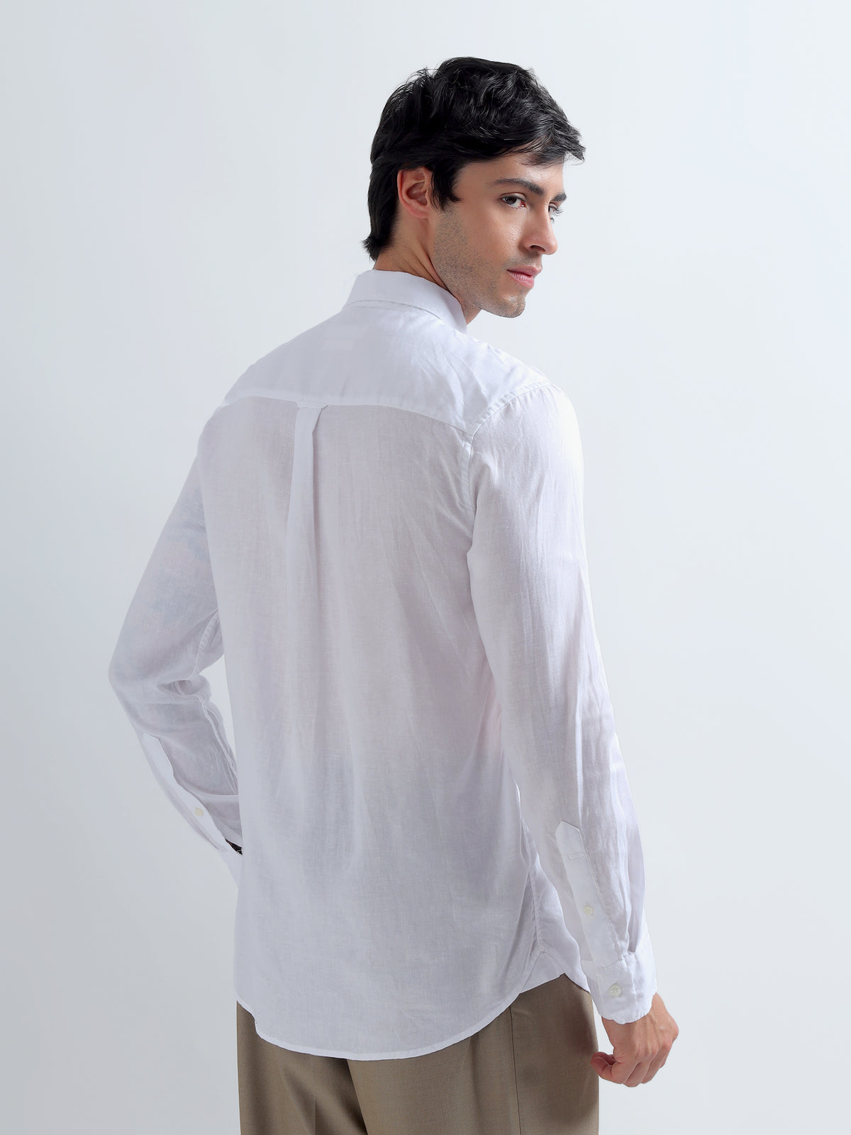 White Button-Down Shirt — white back