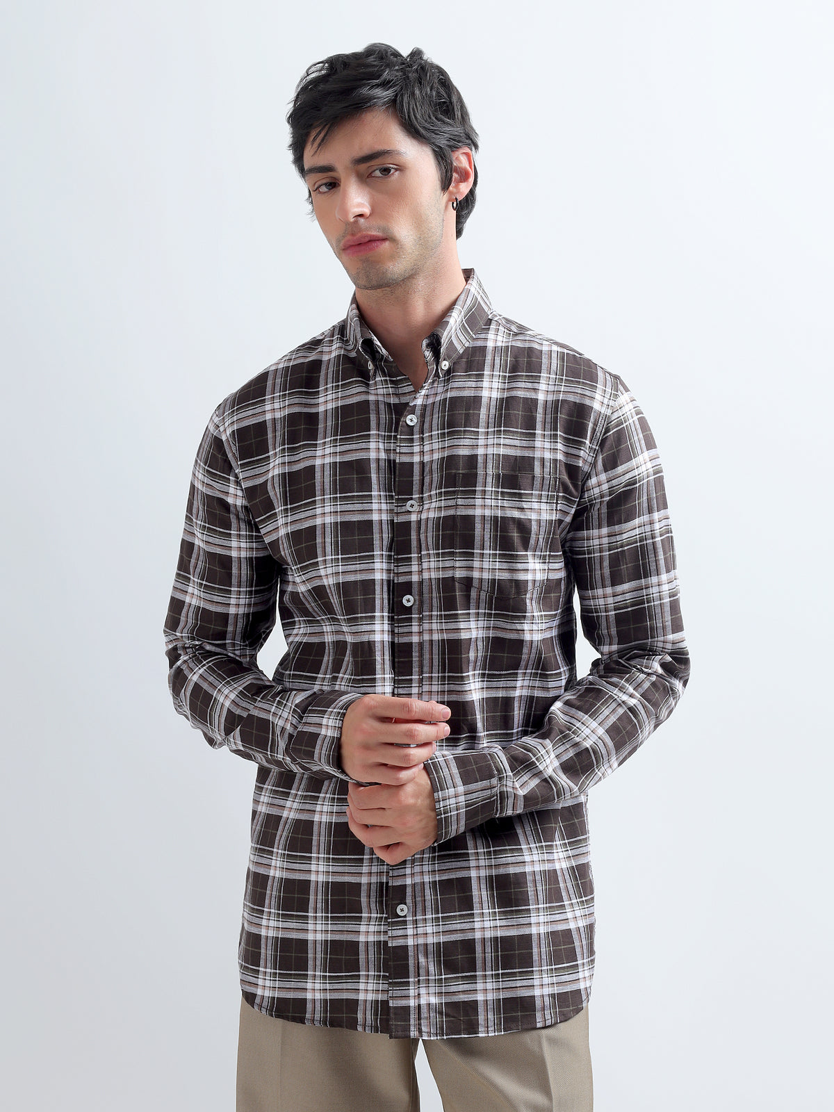 Walnut Plaid Shirt — front