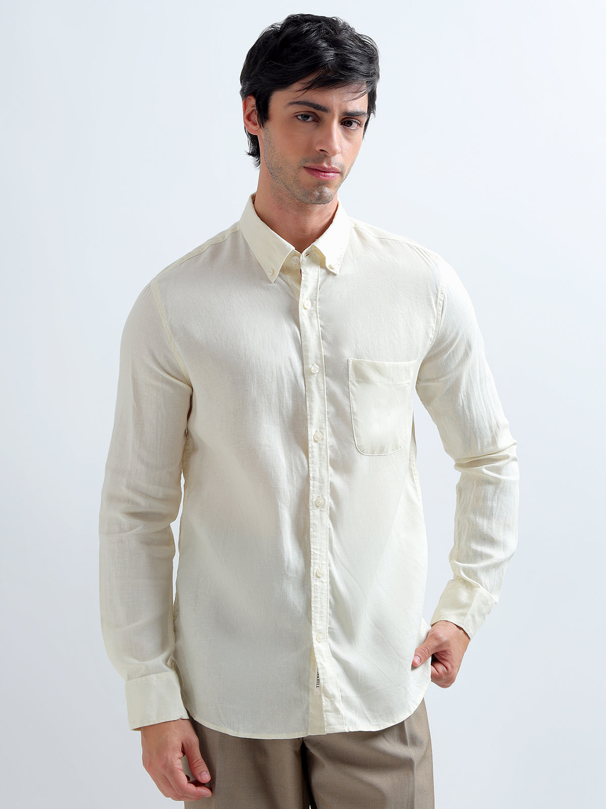 Butter Button-Down Shirt — butter front