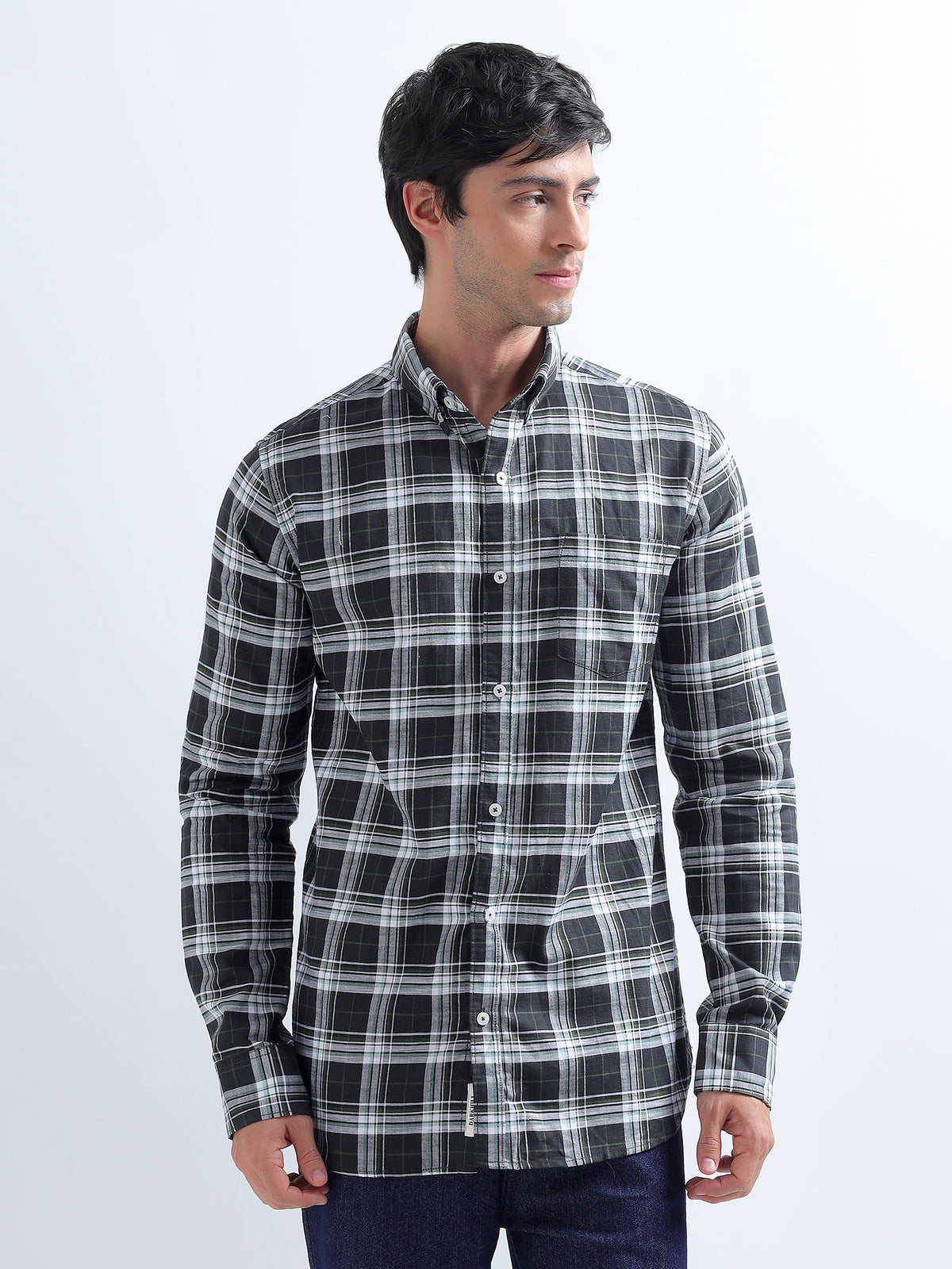 Black Plaid Shirt — front