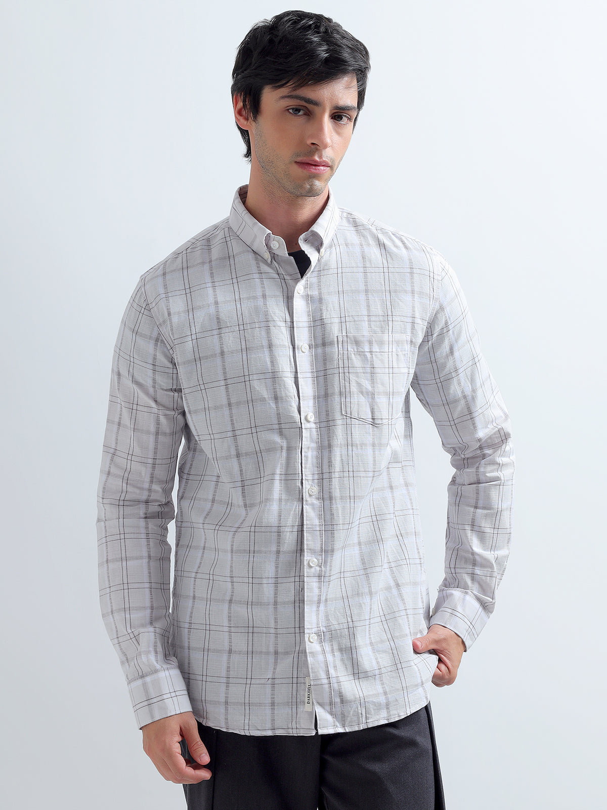 Grey Windowpane Shirt — front