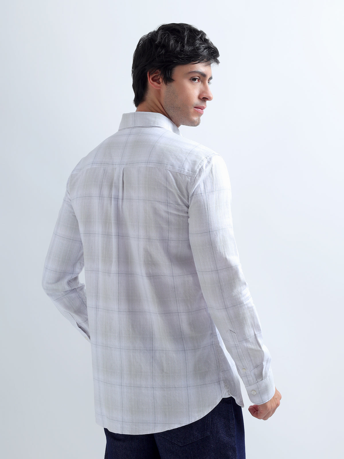 Lilac Windowpane Shirt — back