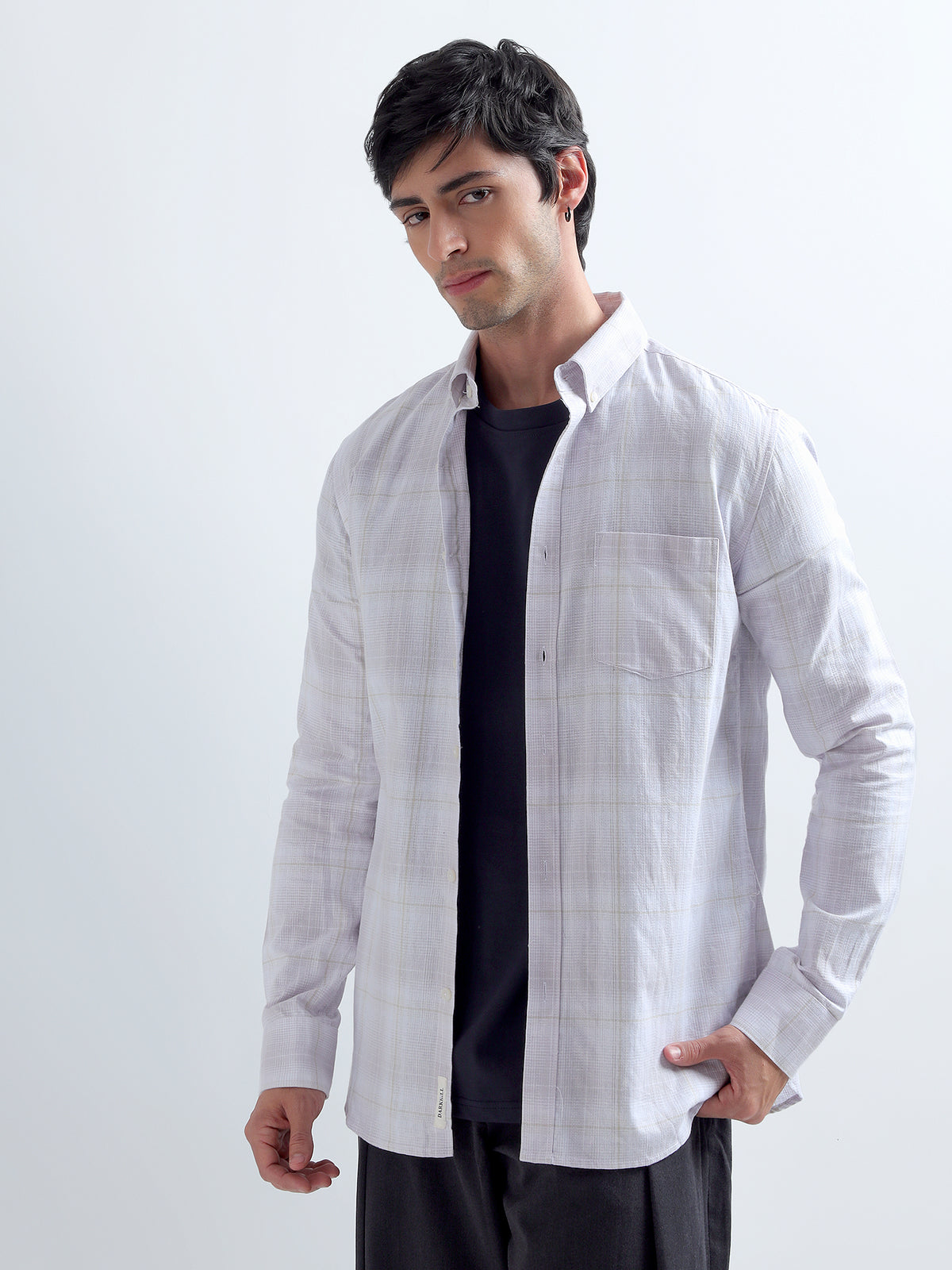 Chalk Check Shirt — three-quarter