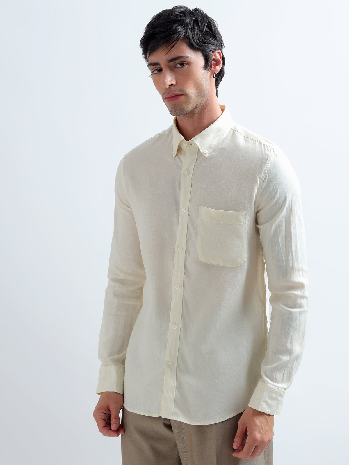 Butter Button-Down Shirt — butter three-quarter