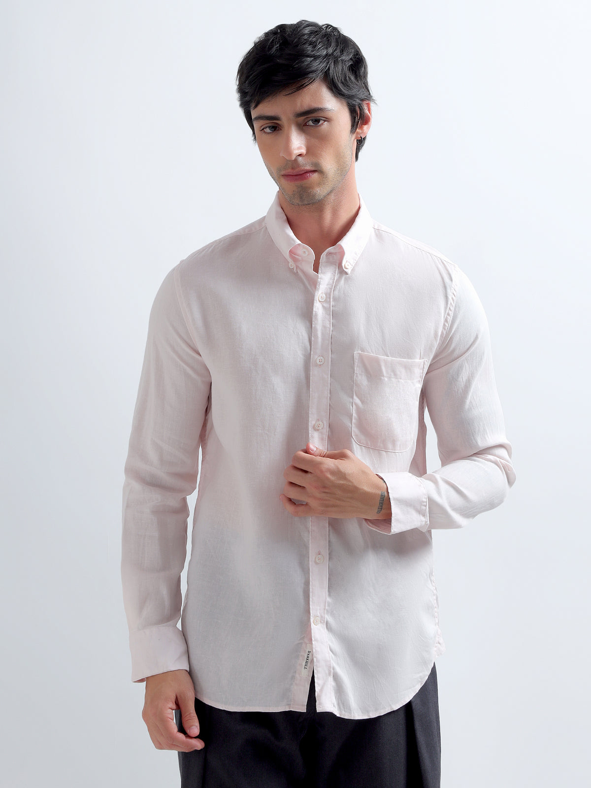 Blush Button-Down Shirt — blush front