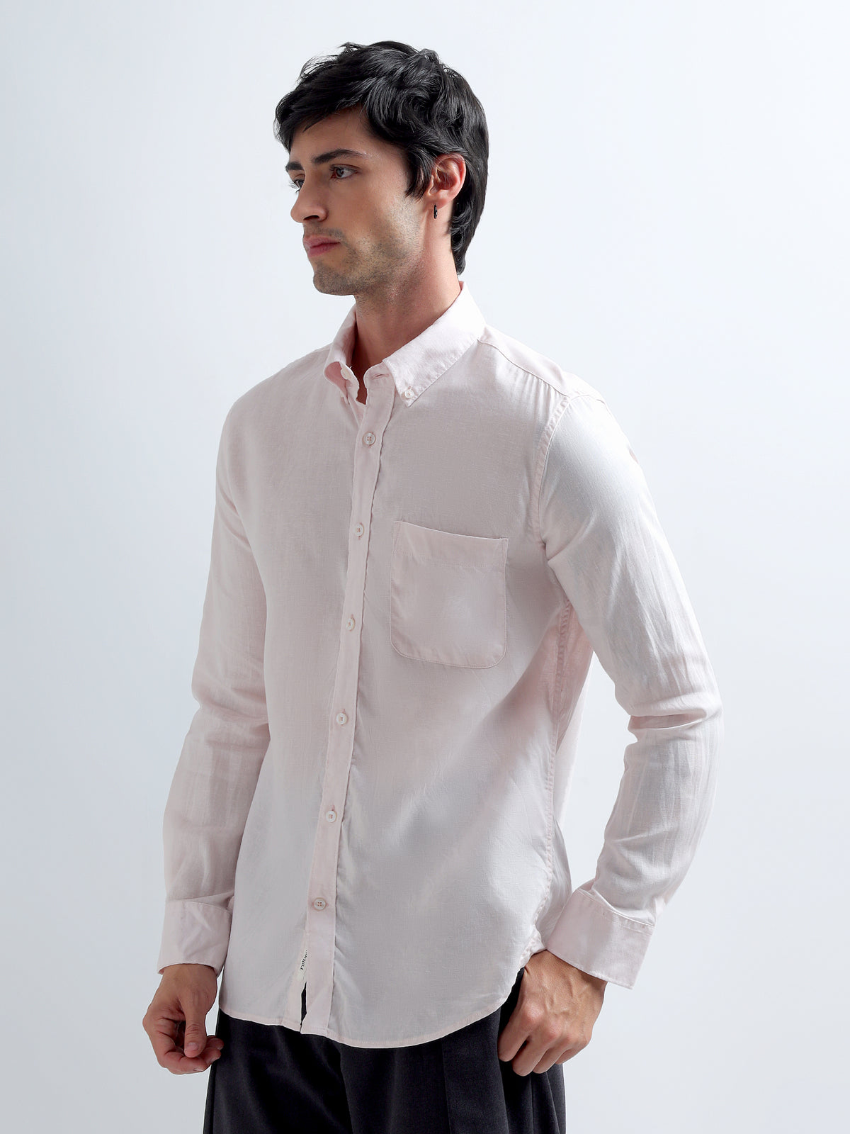 Blush Button-Down Shirt — blush front