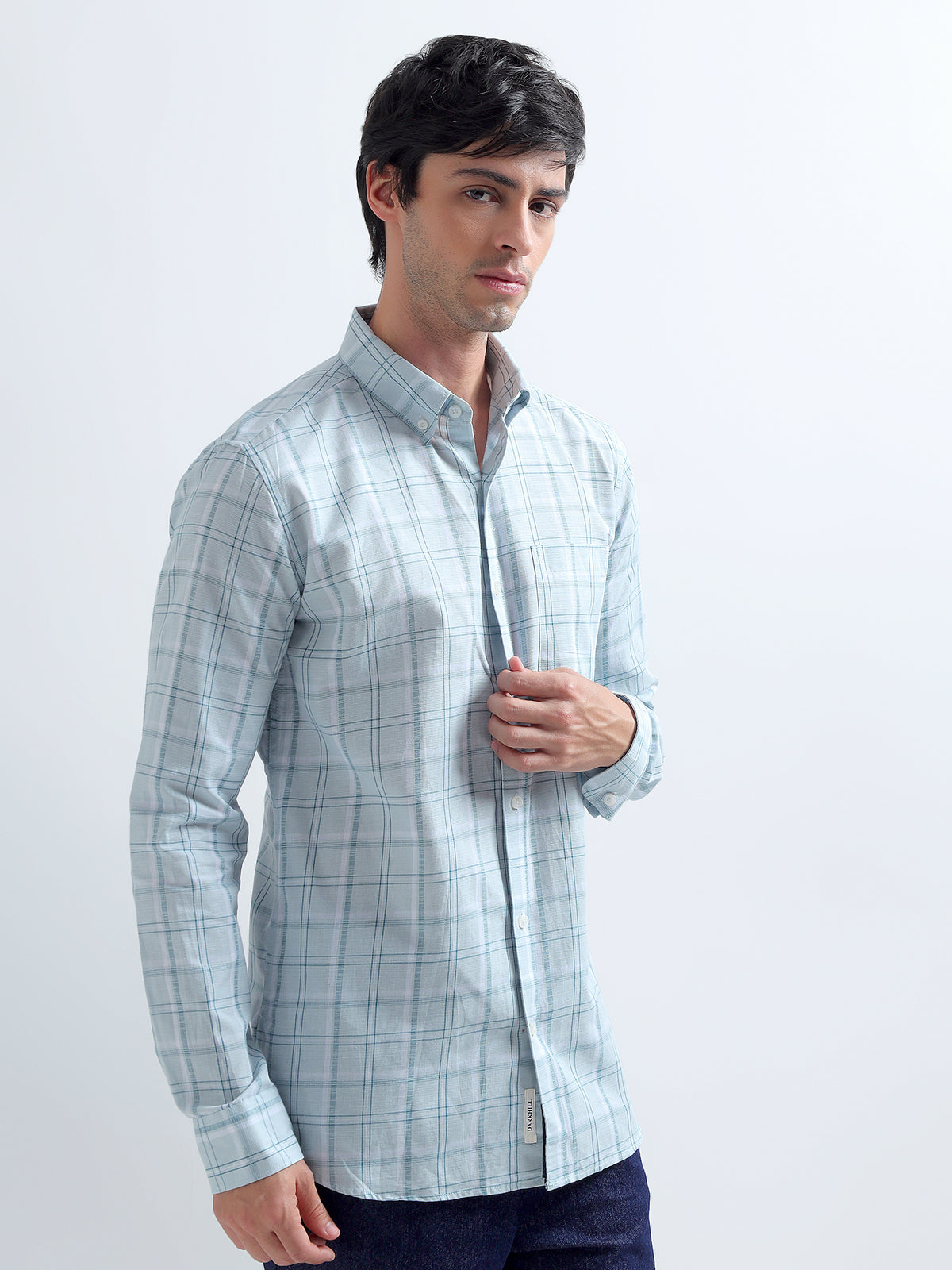 Aqua Check Shirt — front