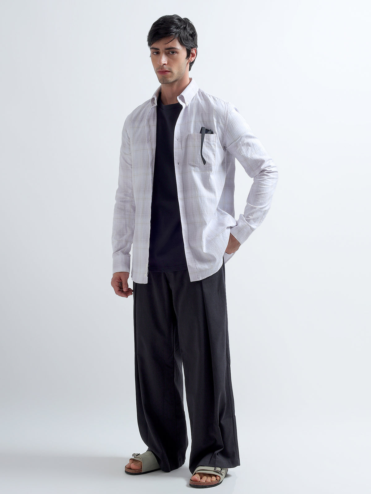 Chalk Check Shirt — full length