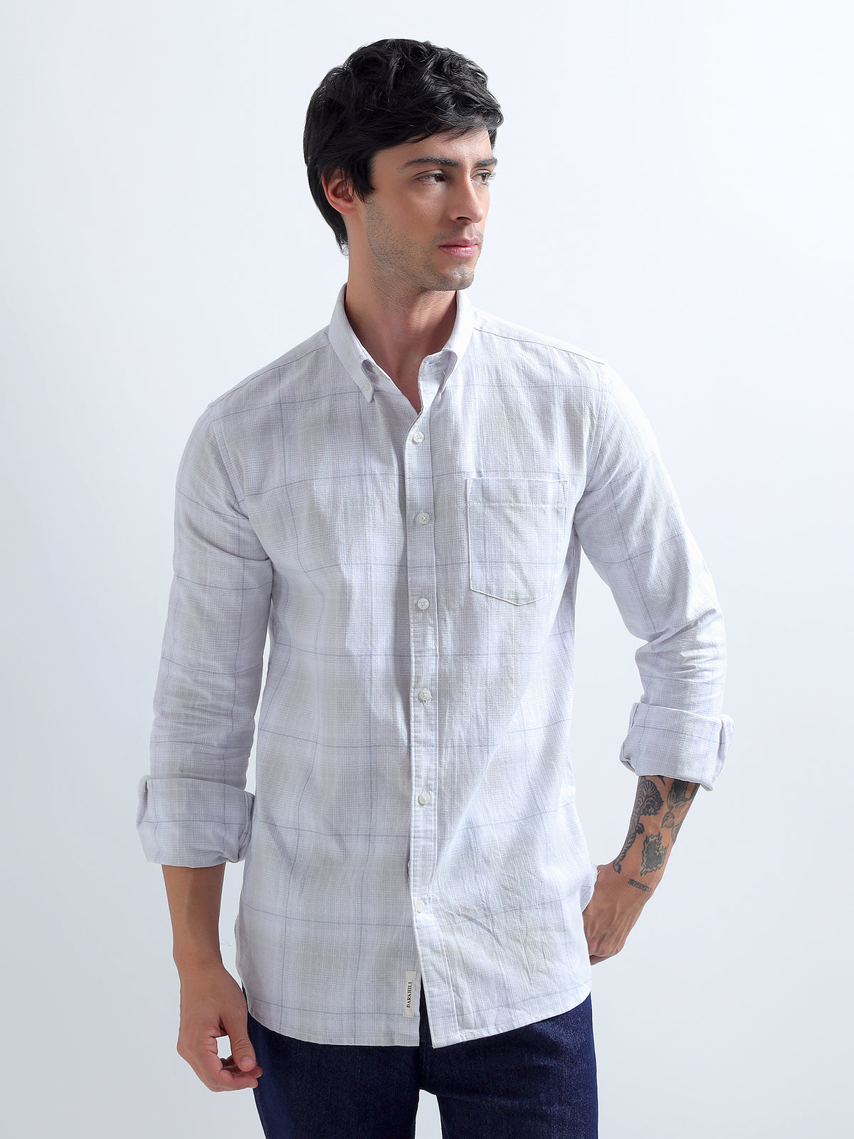 Lilac Windowpane Shirt — front