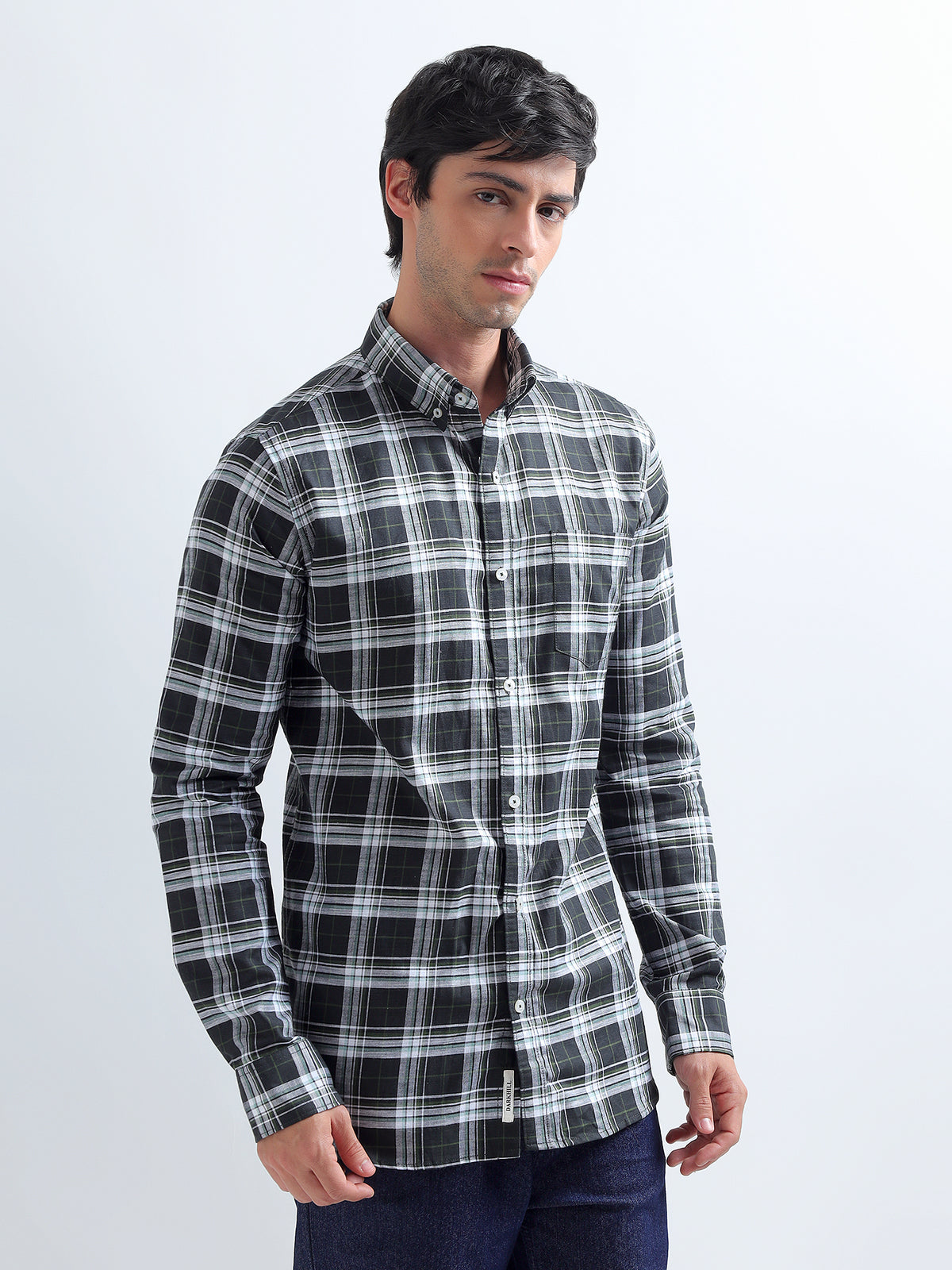 Black Plaid Shirt — front