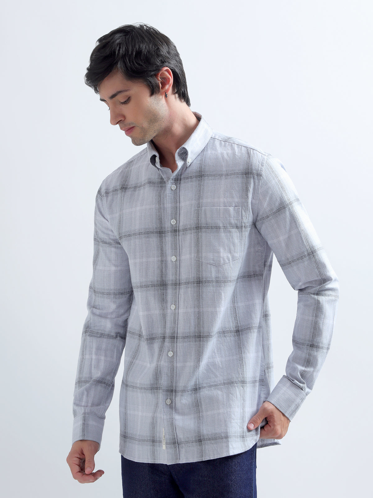 Slate Plaid Shirt — front