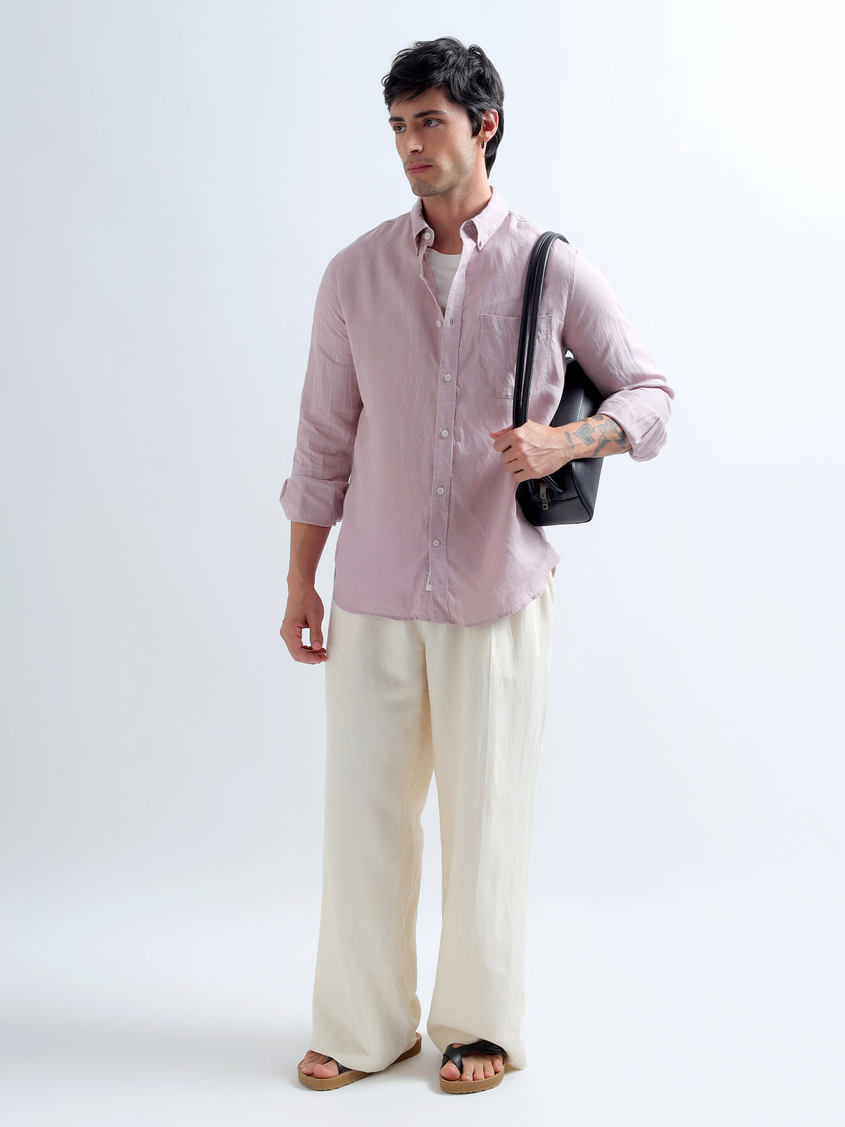 Dusty Rose Button-Down Shirt — dusty rose styled