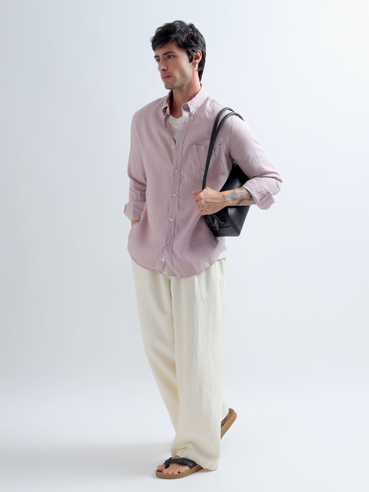 Dusty Rose Button-Down Shirt — dusty rose styled