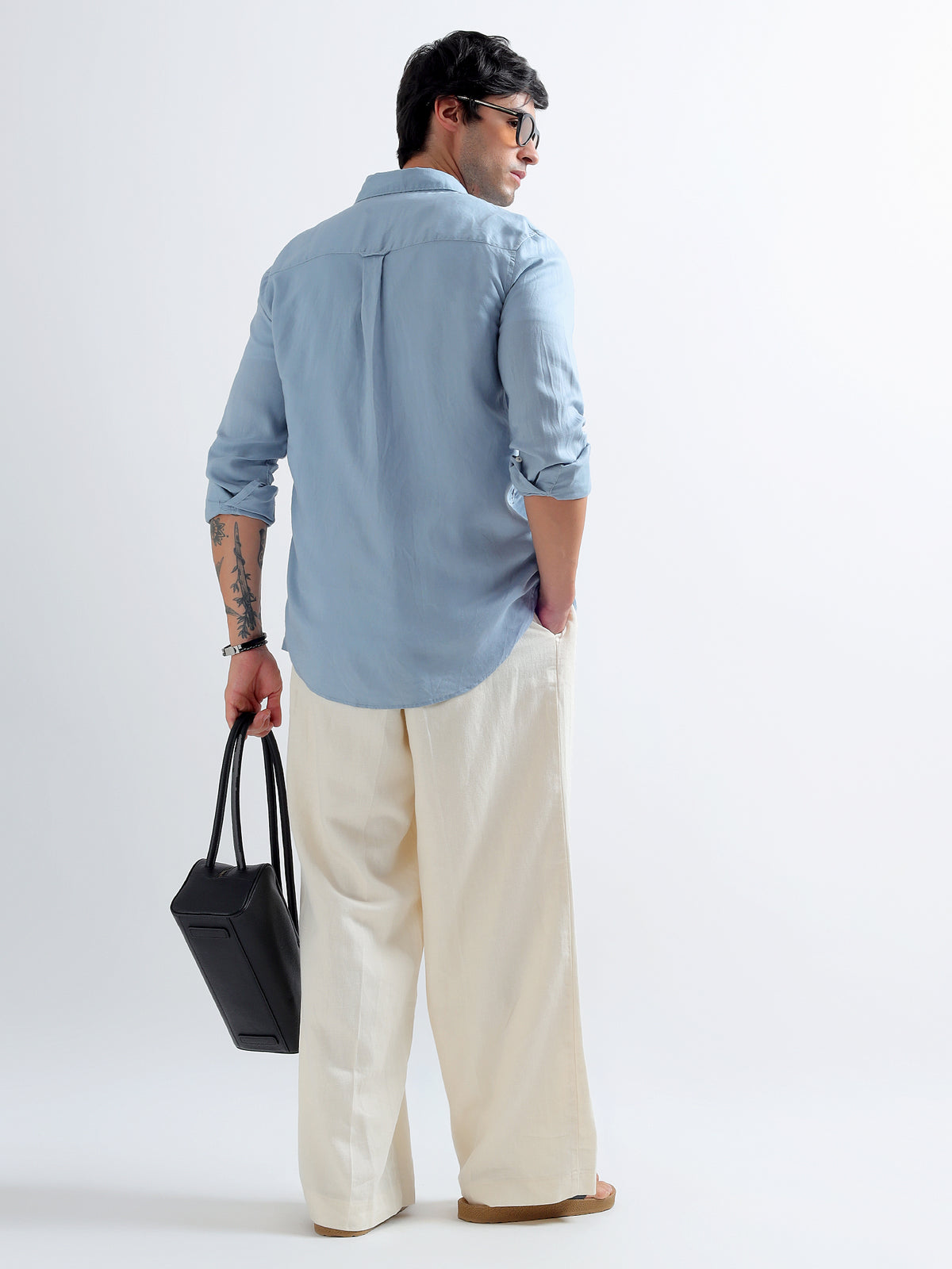 Faded Blue Button-Down Shirt — faded blue back