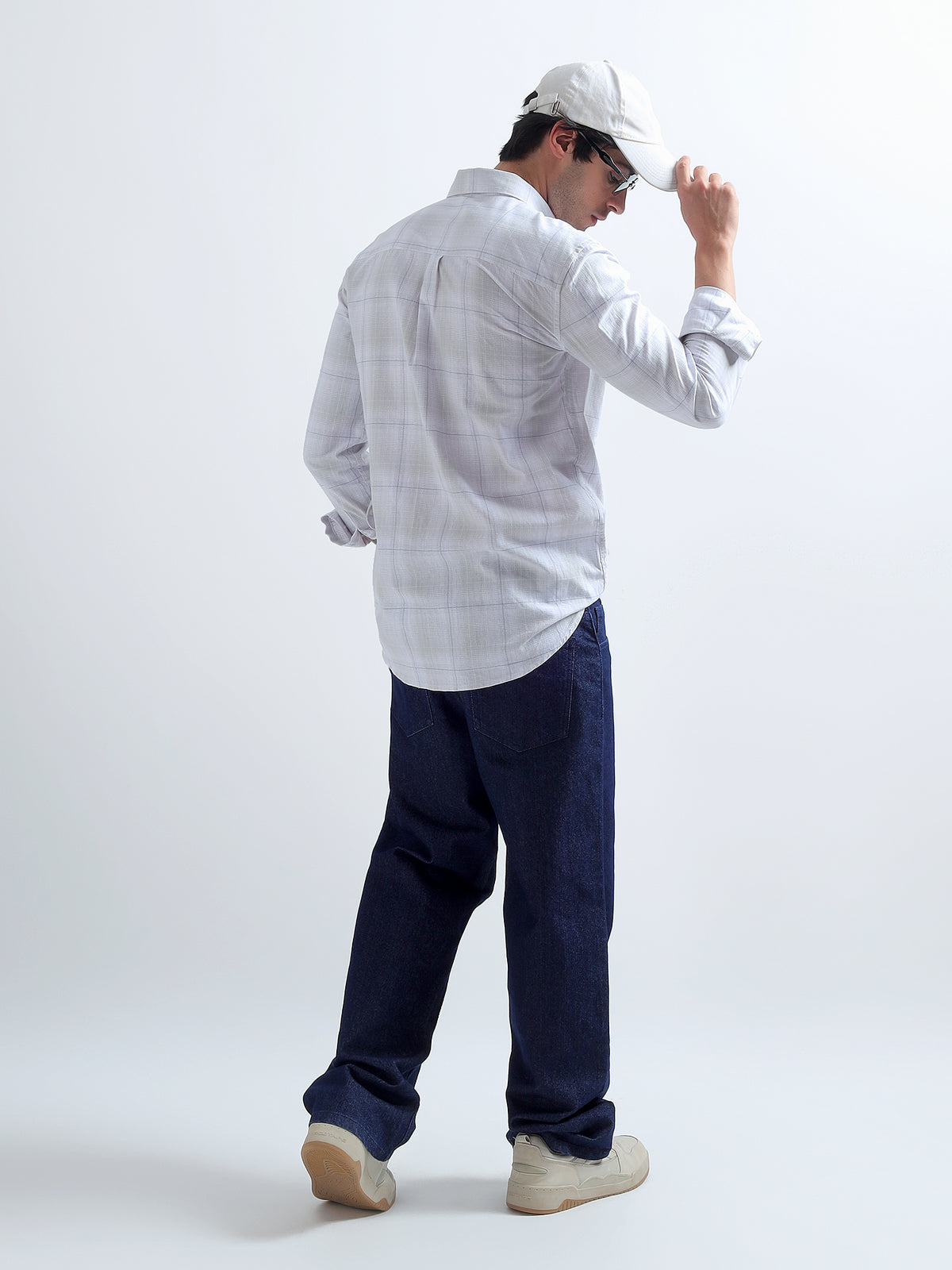 Lilac Windowpane Shirt — back