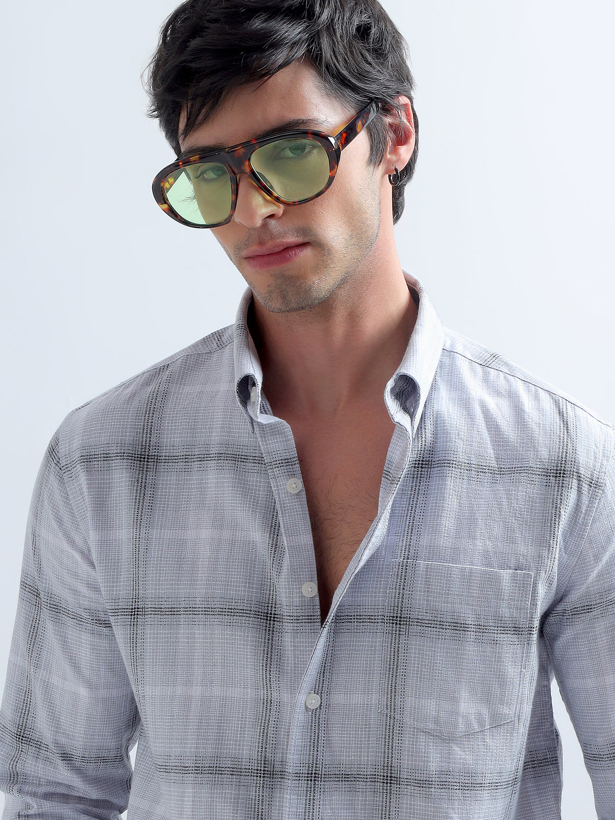 Slate Plaid Shirt — styled