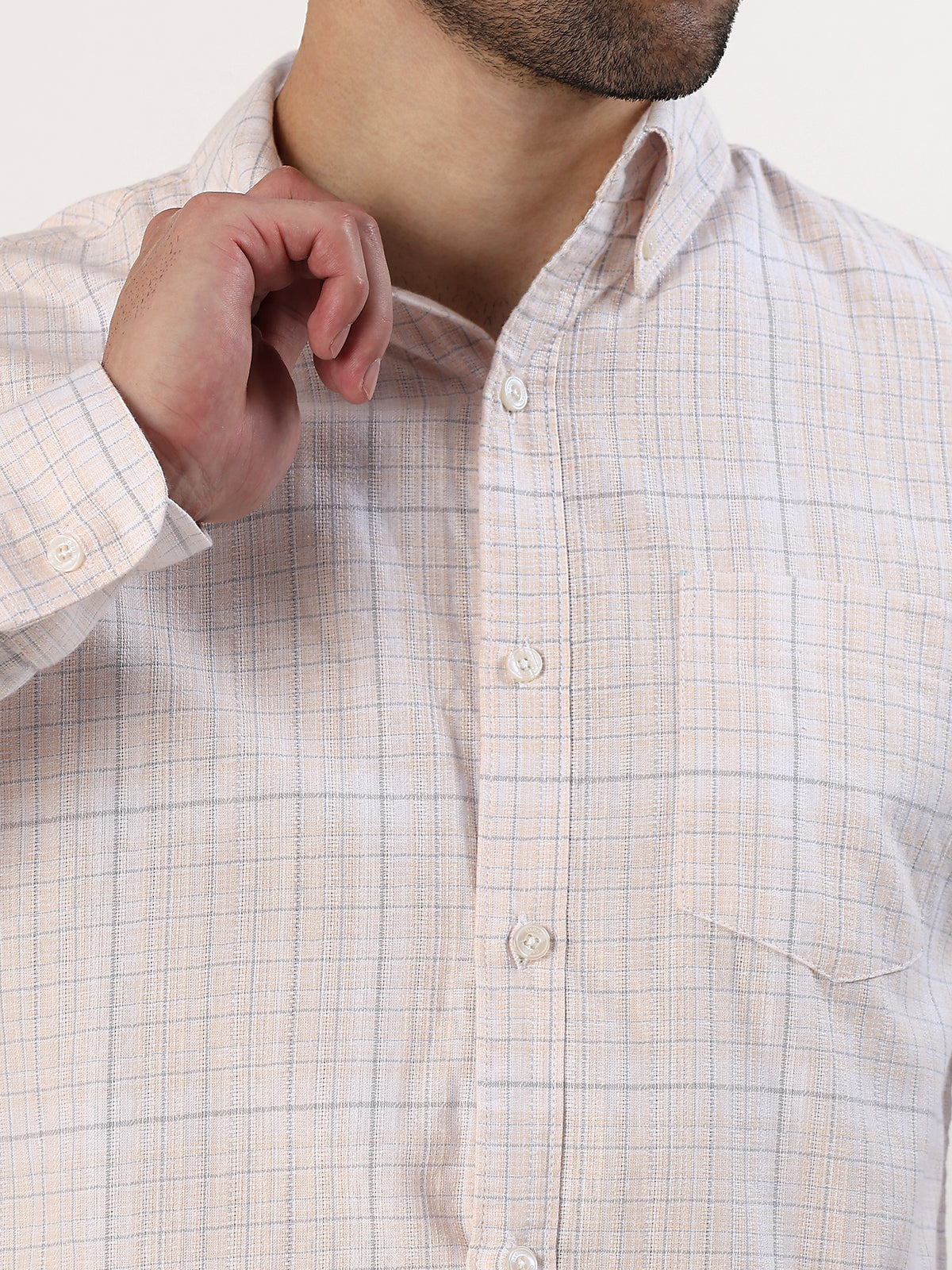 Shell Check Shirt — Shell with pink and blue check shirt, view 7