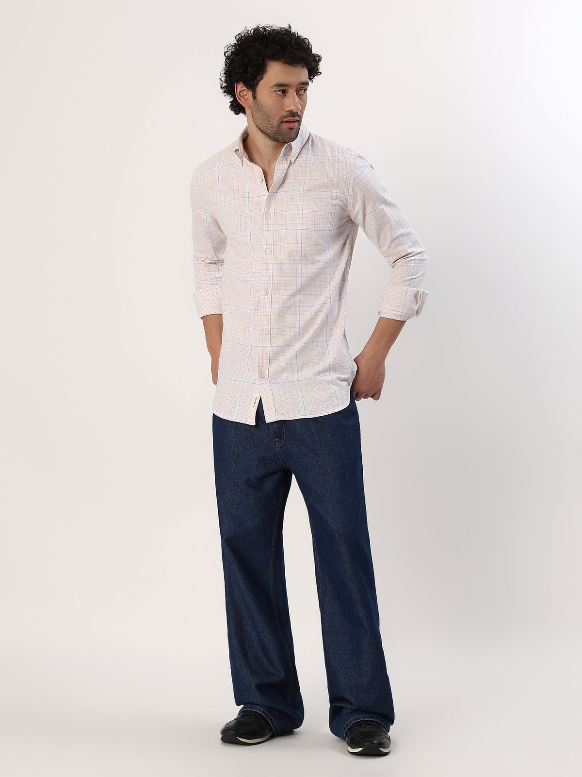 Shell Check Shirt — Shell with pink and blue check shirt, view 2