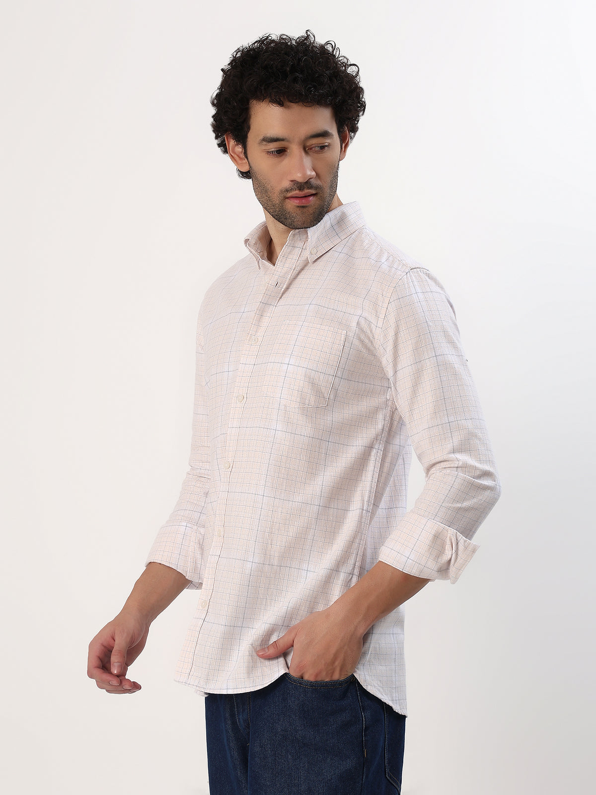 Shell Check Shirt — Shell with pink and blue check shirt, view 3