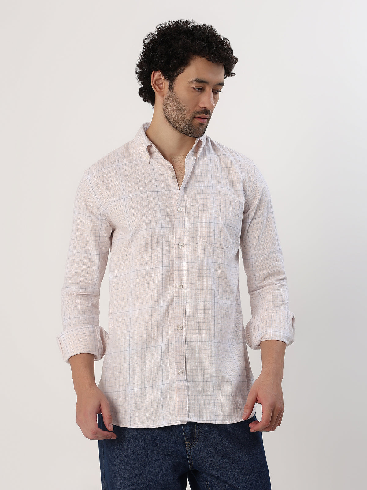 Shell Check Shirt — Shell with pink and blue check shirt, view 4