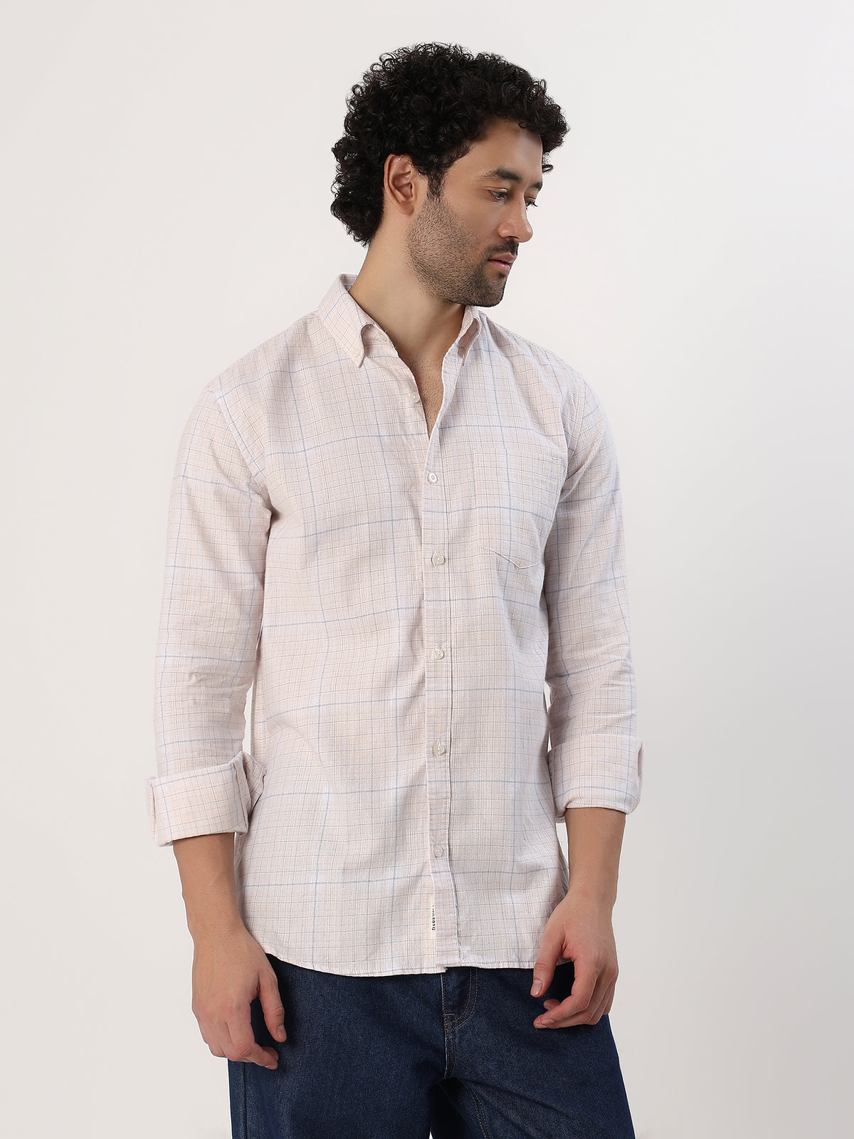 Shell Check Shirt — Shell with pink and blue check shirt, view 1