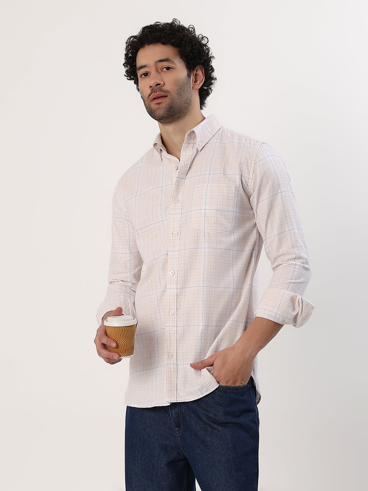 Shell Check Shirt — Shell with pink and blue check shirt, view 5