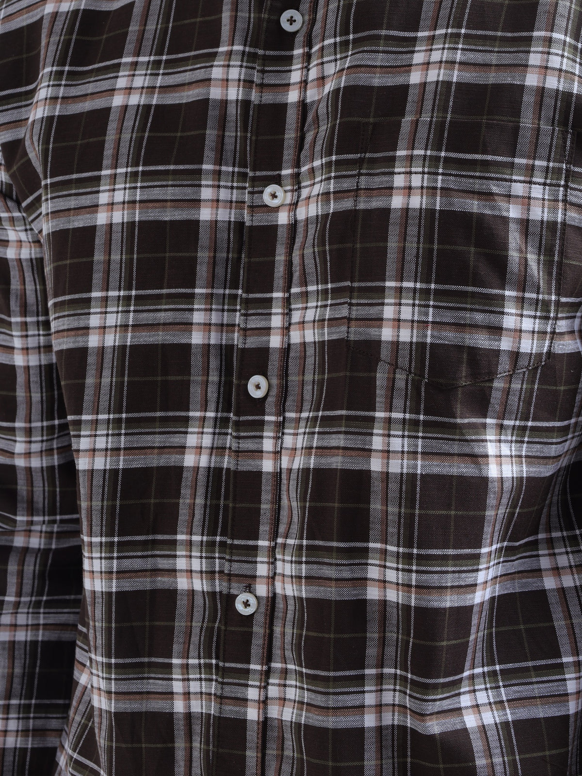 Walnut Plaid Shirt — fabric detail