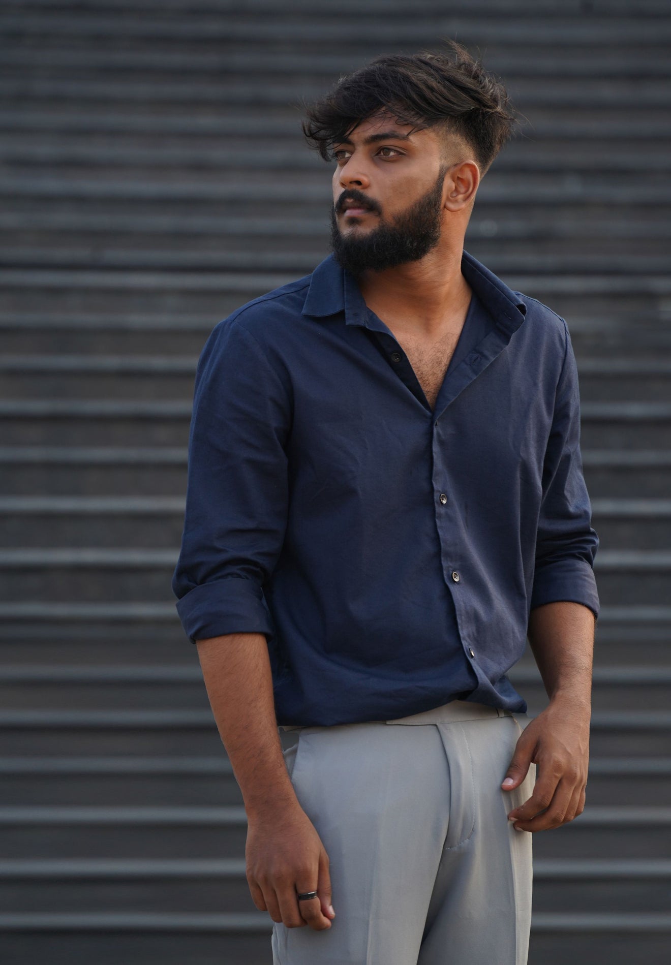 Harbour Navy Shirt — Navy