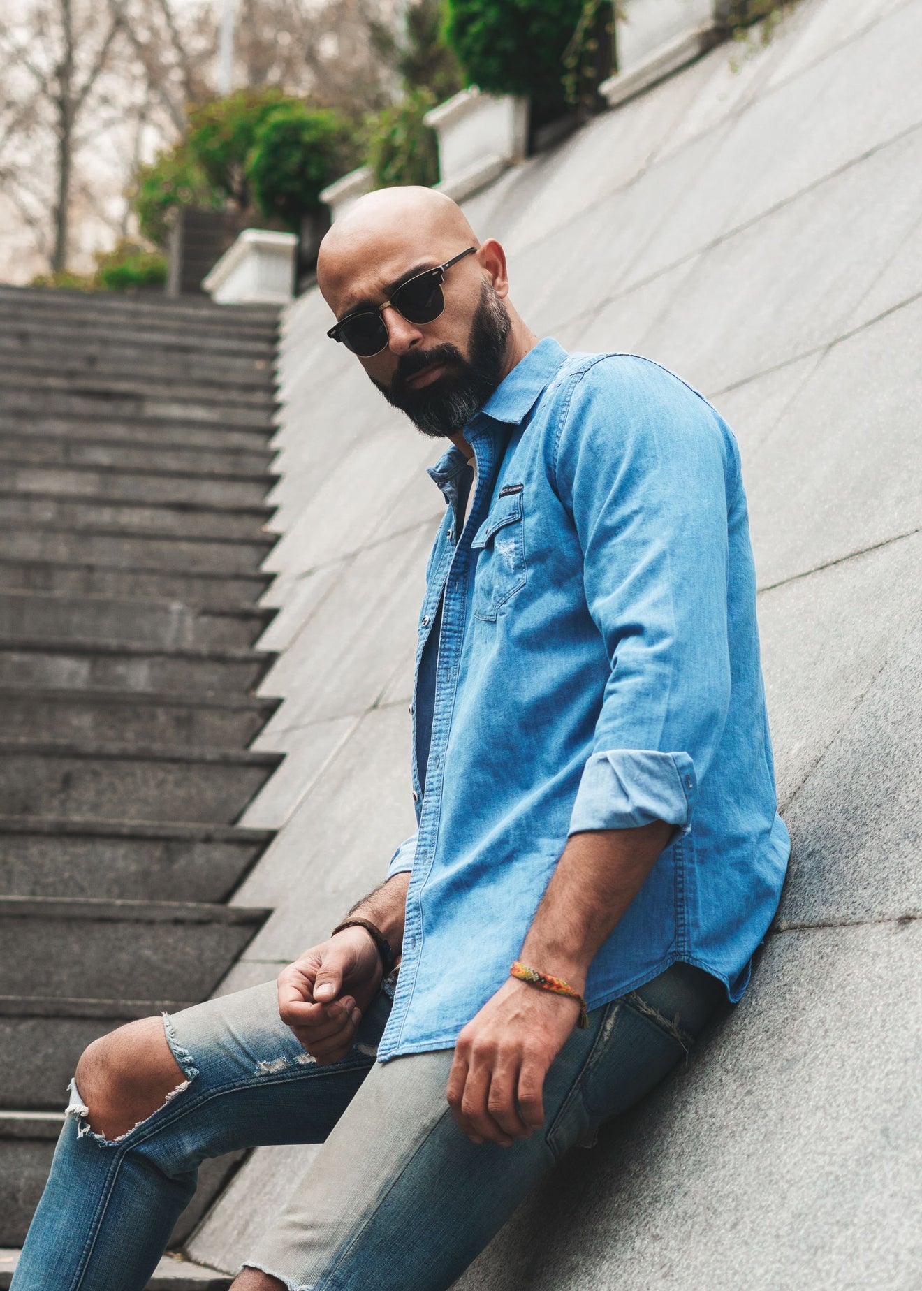 Vintage Wash Denim Shirt — Indigo