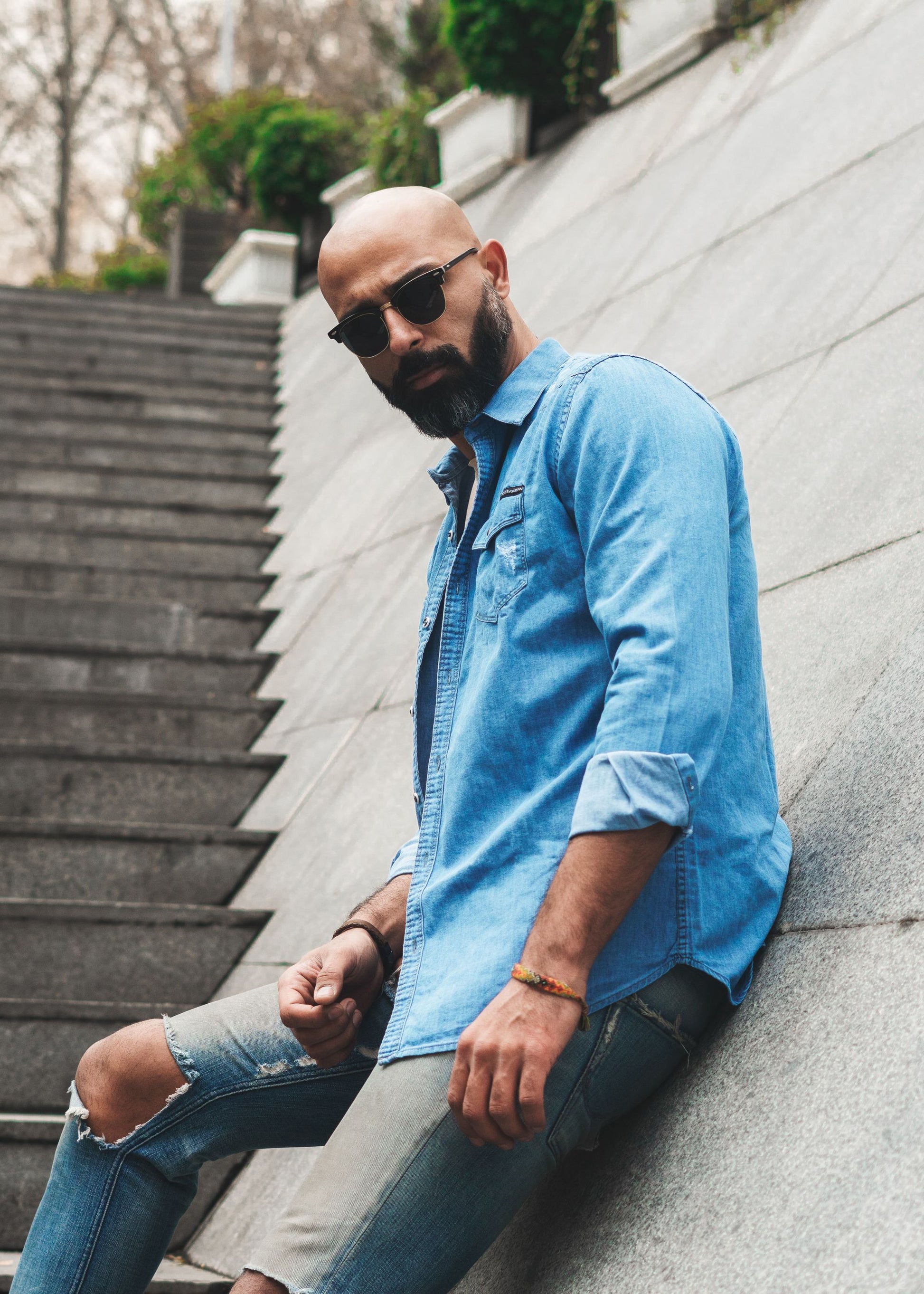 Vintage Wash Denim Shirt — Indigo